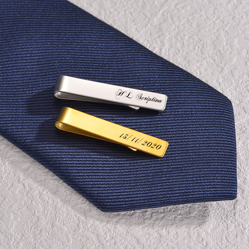 Stainless Steel Engraved Name  - Tie Bar Set Gift のレビューと価格