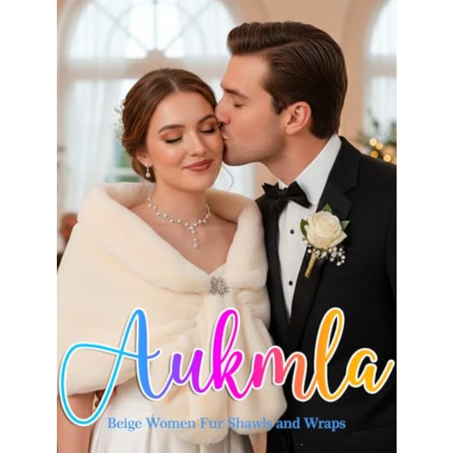 Aukmla Women's Wedding Fur Wra - Stole Wedding Shawl のレビューと価格