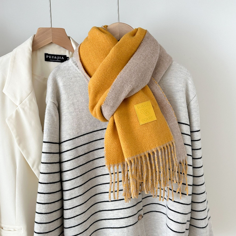 New Luxury Design Wool Scarf W - Muffler Men Wool のレビューと価格