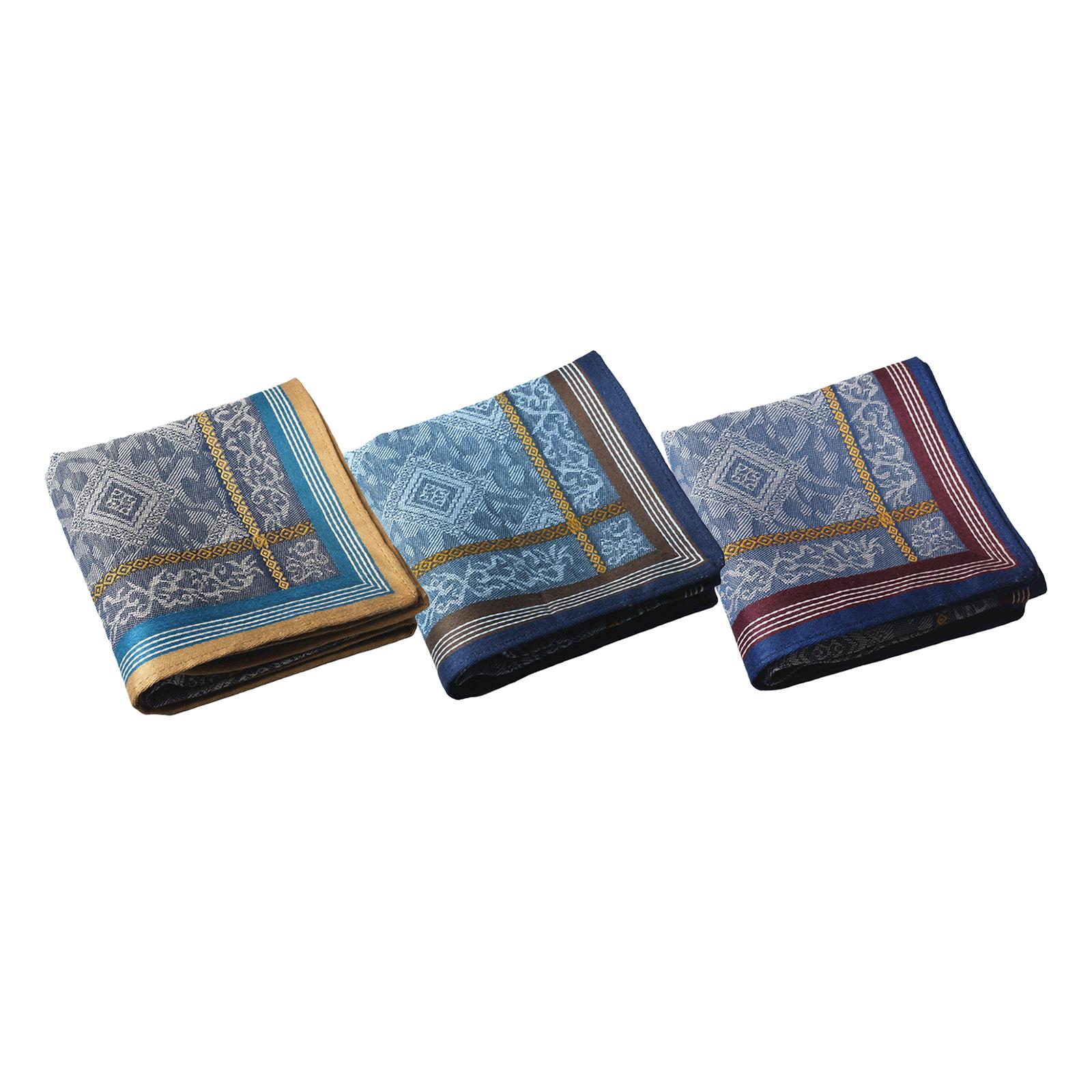 3Pcs Pocket Square Hankies Jac - Handkerchief Cotton Men のレビューと価格