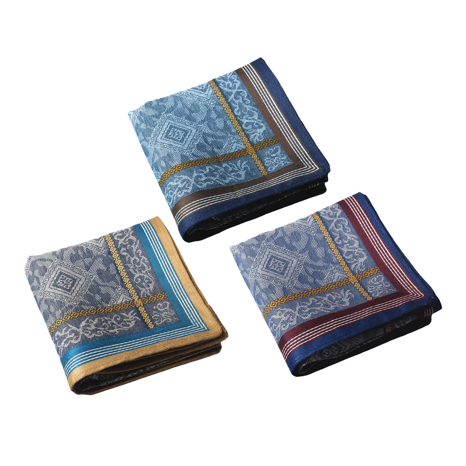 3Pcs Pocket Square Hankies Jac - Handkerchief Cotton Men のレビューと価格