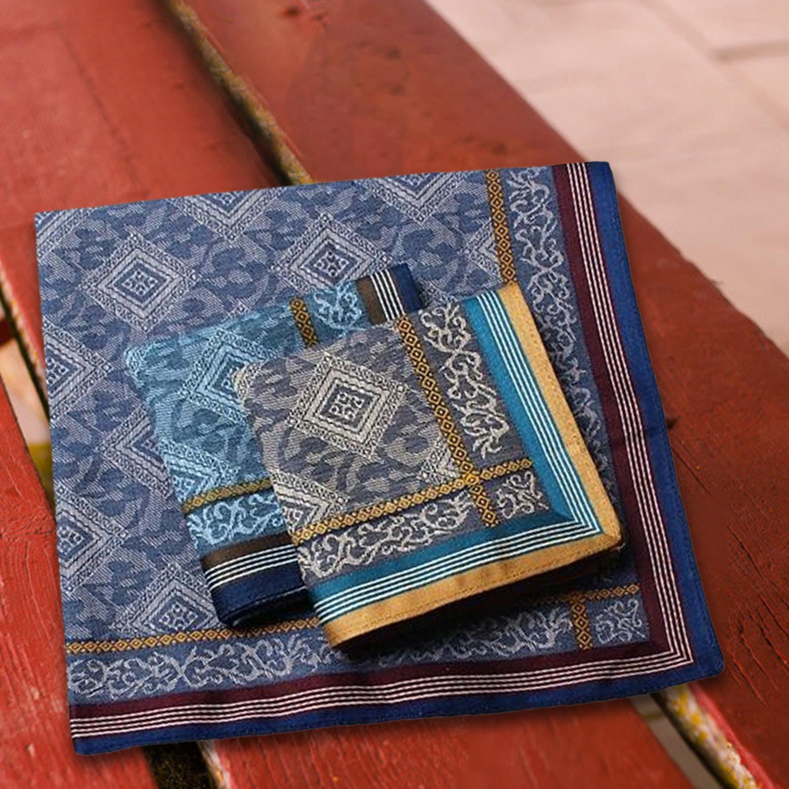 3Pcs Pocket Square Hankies Jac - Handkerchief Cotton Men のレビューと価格