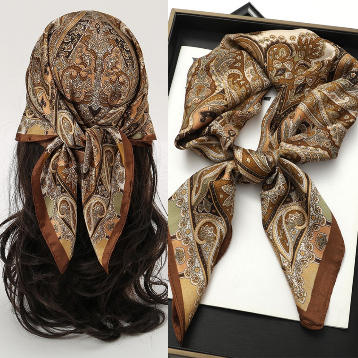 Bohemian Style Print Luxury Br - Head Wrap Turban のレビューと価格