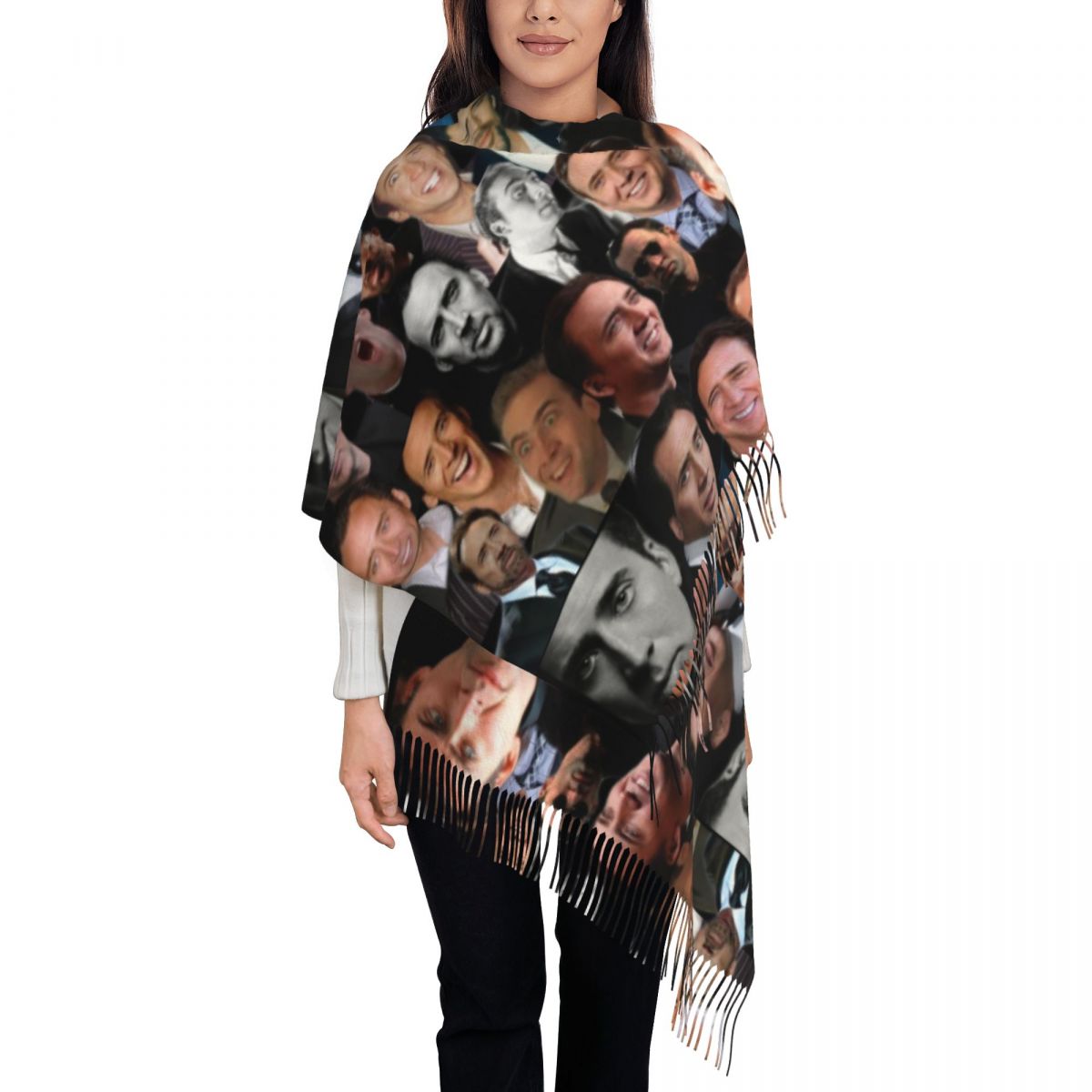 Nicolas Cage Colllage Shawl Wr - Pashmina Wrap Large のレビューと価格