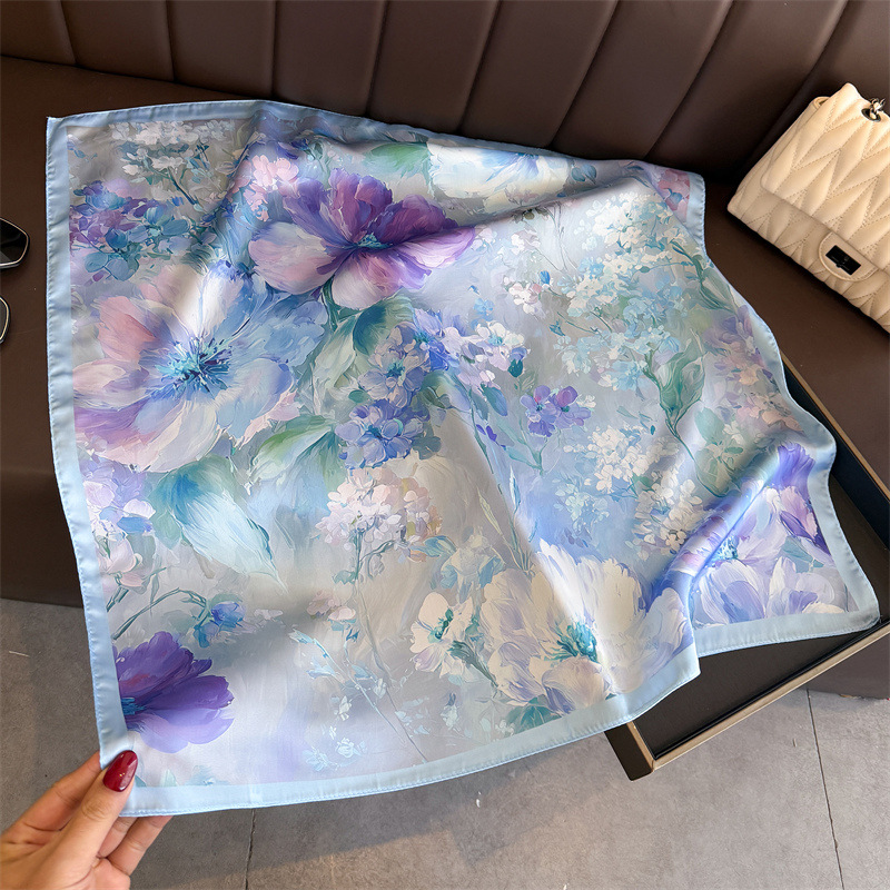 2026 New Floral Print Silk Squ - Ascot Neck Scarf のレビューと価格