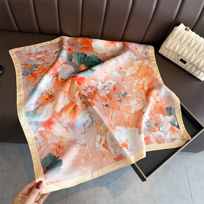 2026 New Floral Print Silk Squ - Ascot Neck Scarf のレビューと価格