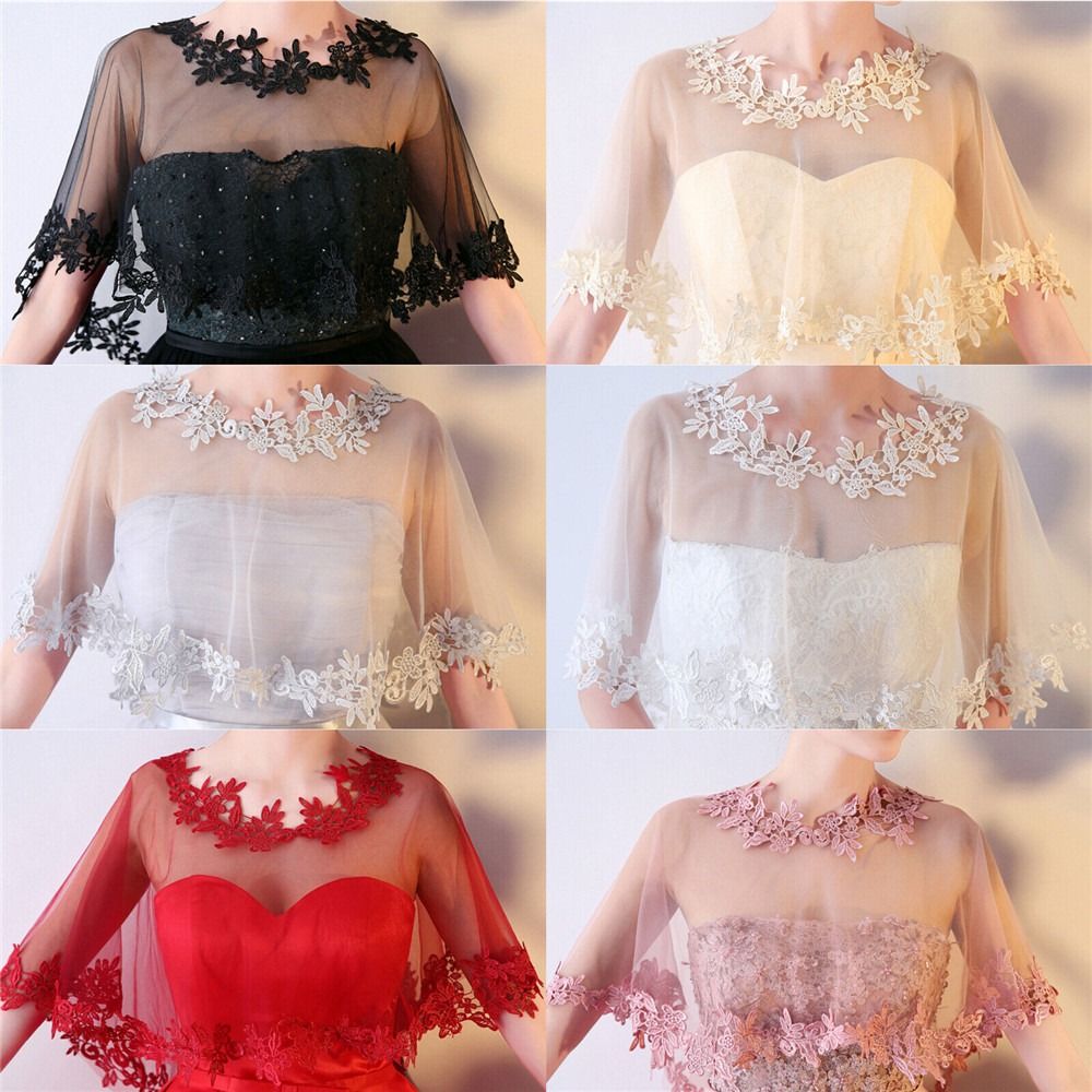 Fashion Lace Short Sleeve Shru - Stole Wedding Shawl のレビューと価格