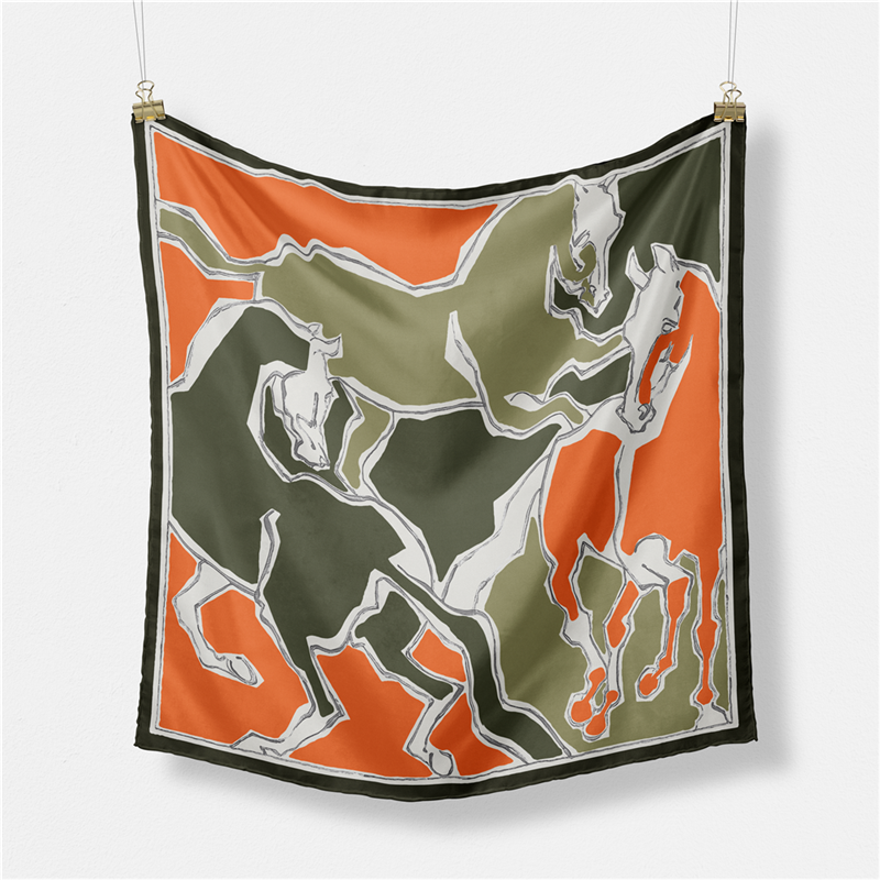 Twill Silk Scarf Woman Three H - Scarf Silk Square のレビューと価格