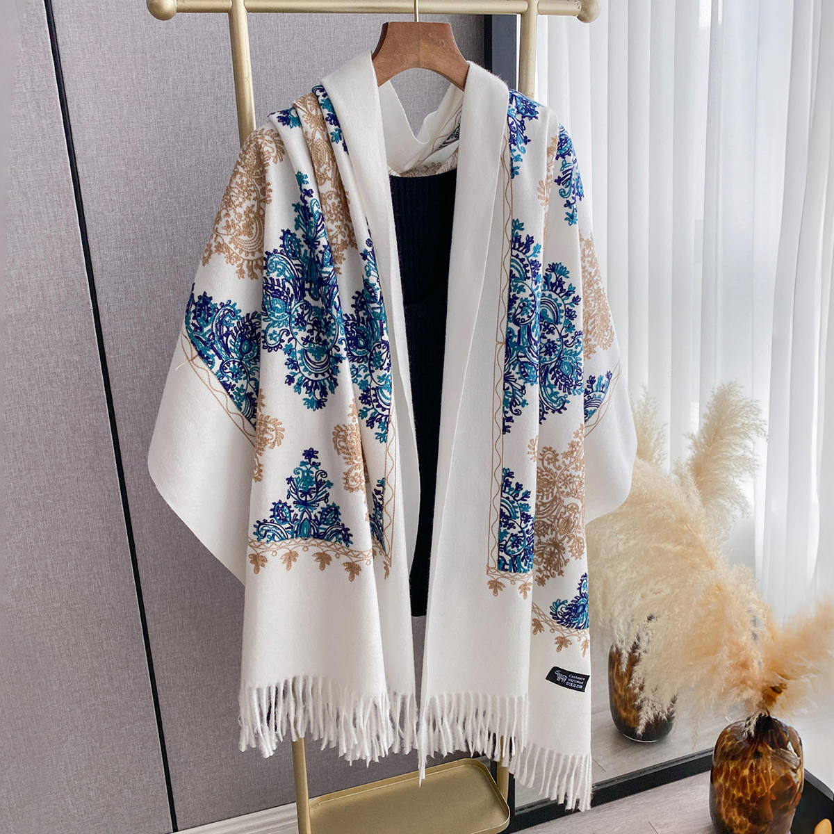 Women Fashion Winter Warm Cash - Woven Scarf Blanket のレビューと価格
