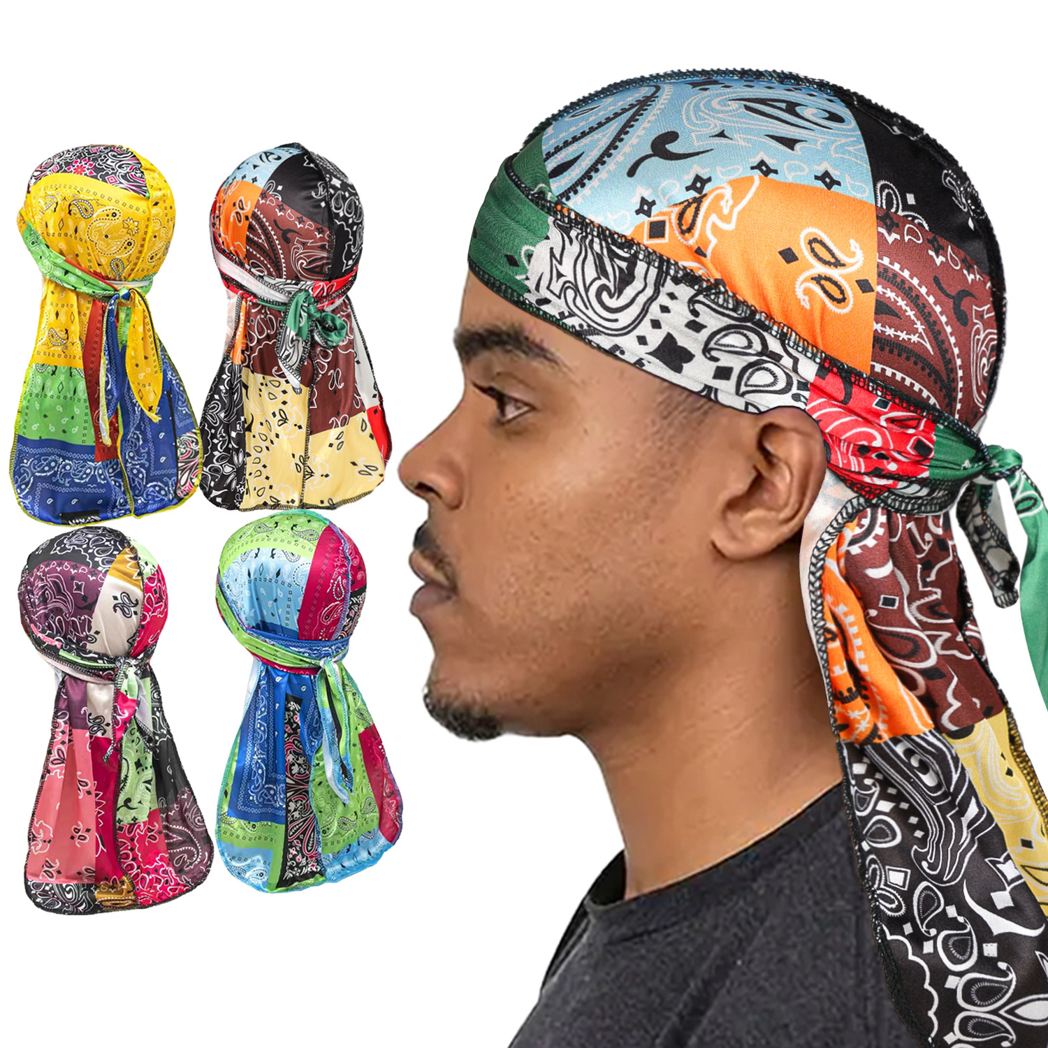 Paisley Printing Silky Durags  - Bandana Doo Rag のレビューと価格