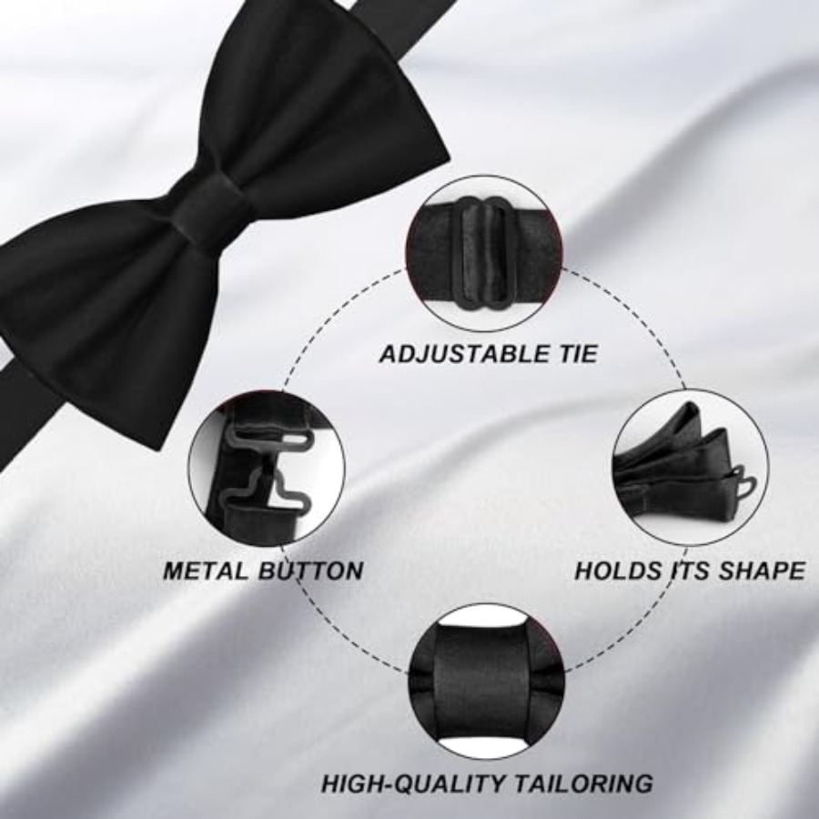 WOXVM Men's Bow Ties Solid Col - Bow Tie Pre Tied のレビューと価格