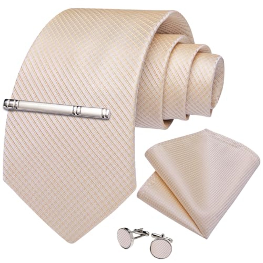 Plaid Ties for Men Silk Checke - Pocket Square Set のレビューと価格