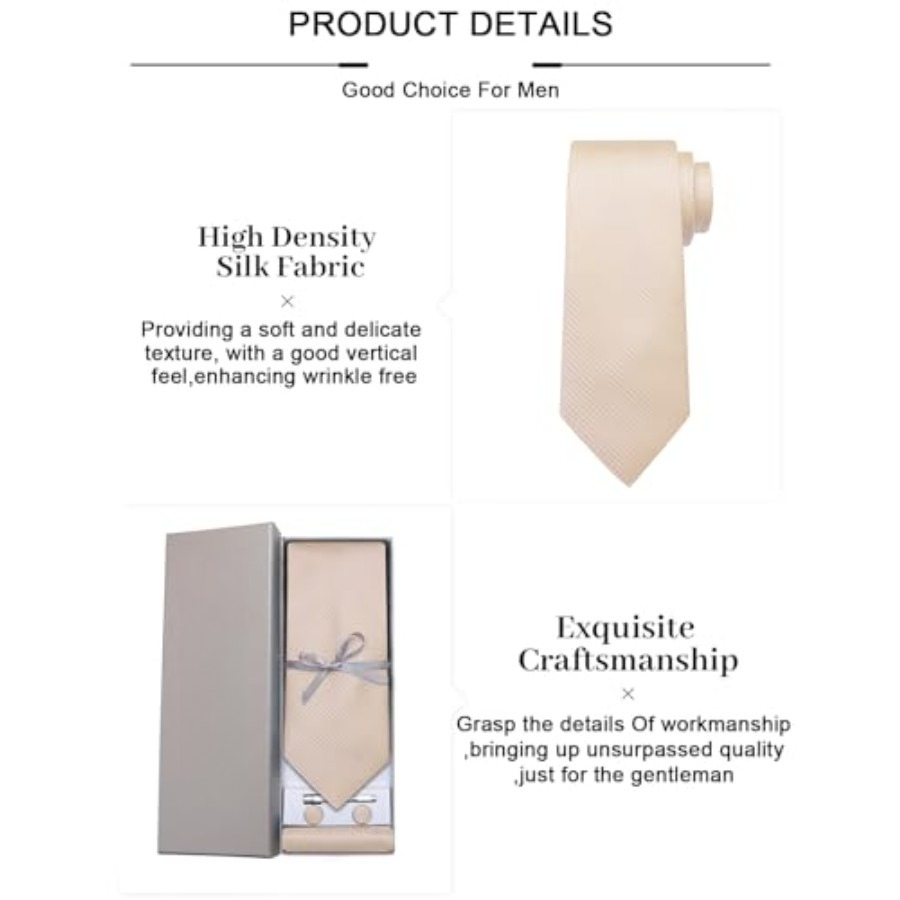 Plaid Ties for Men Silk Checke - Pocket Square Set のレビューと価格