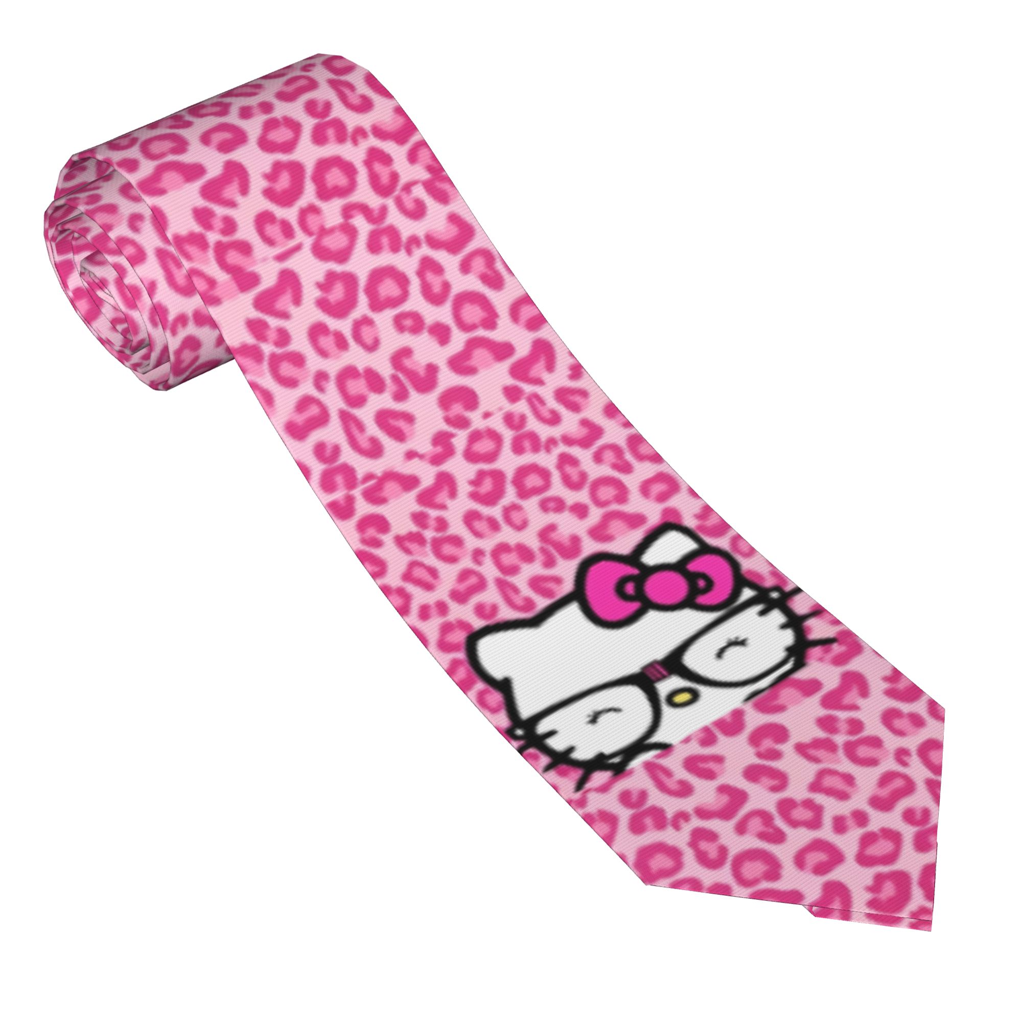 Hello Kitty Pink Leopard Neckt - Skinny Tie Men のレビューと価格