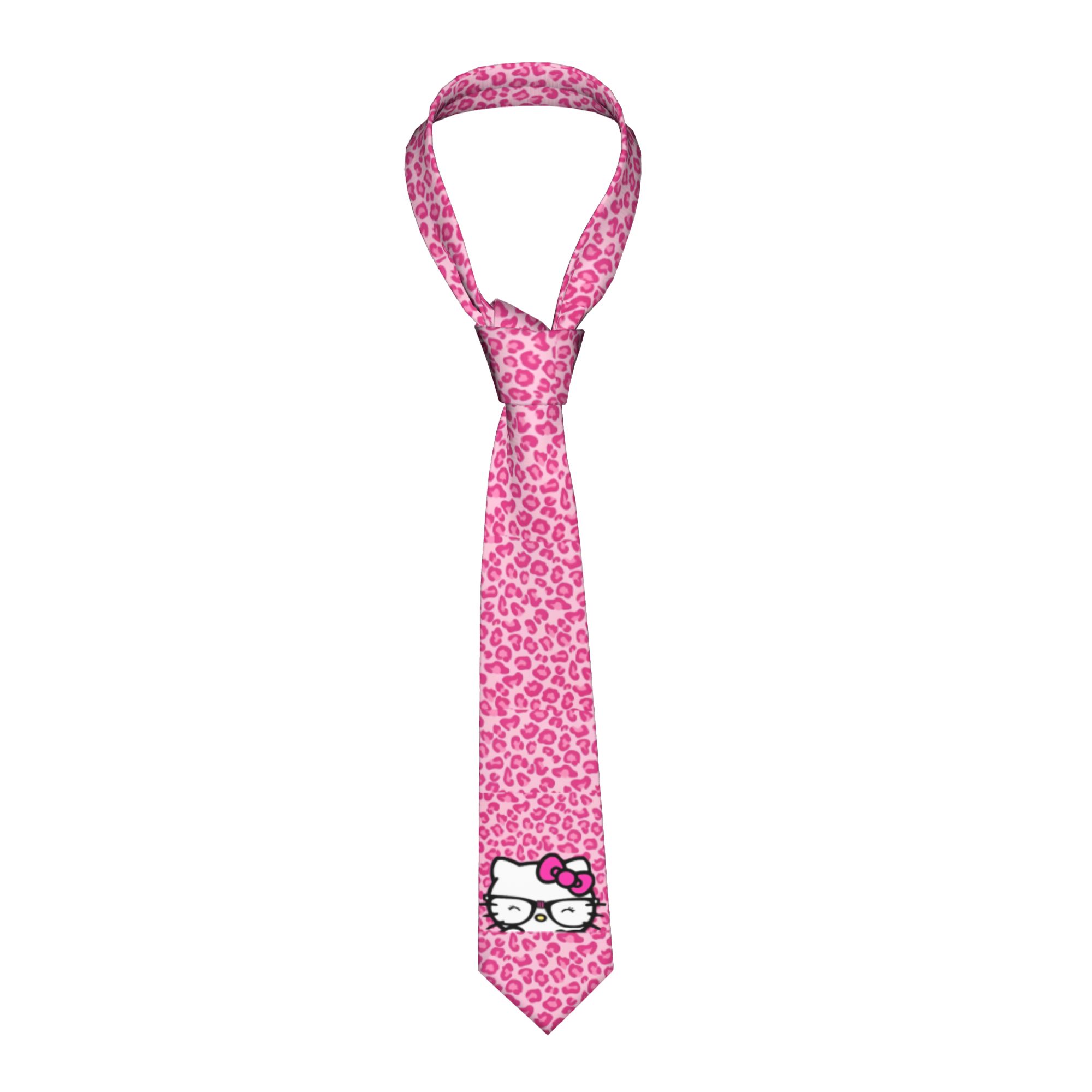 Hello Kitty Pink Leopard Neckt - Skinny Tie Men のレビューと価格
