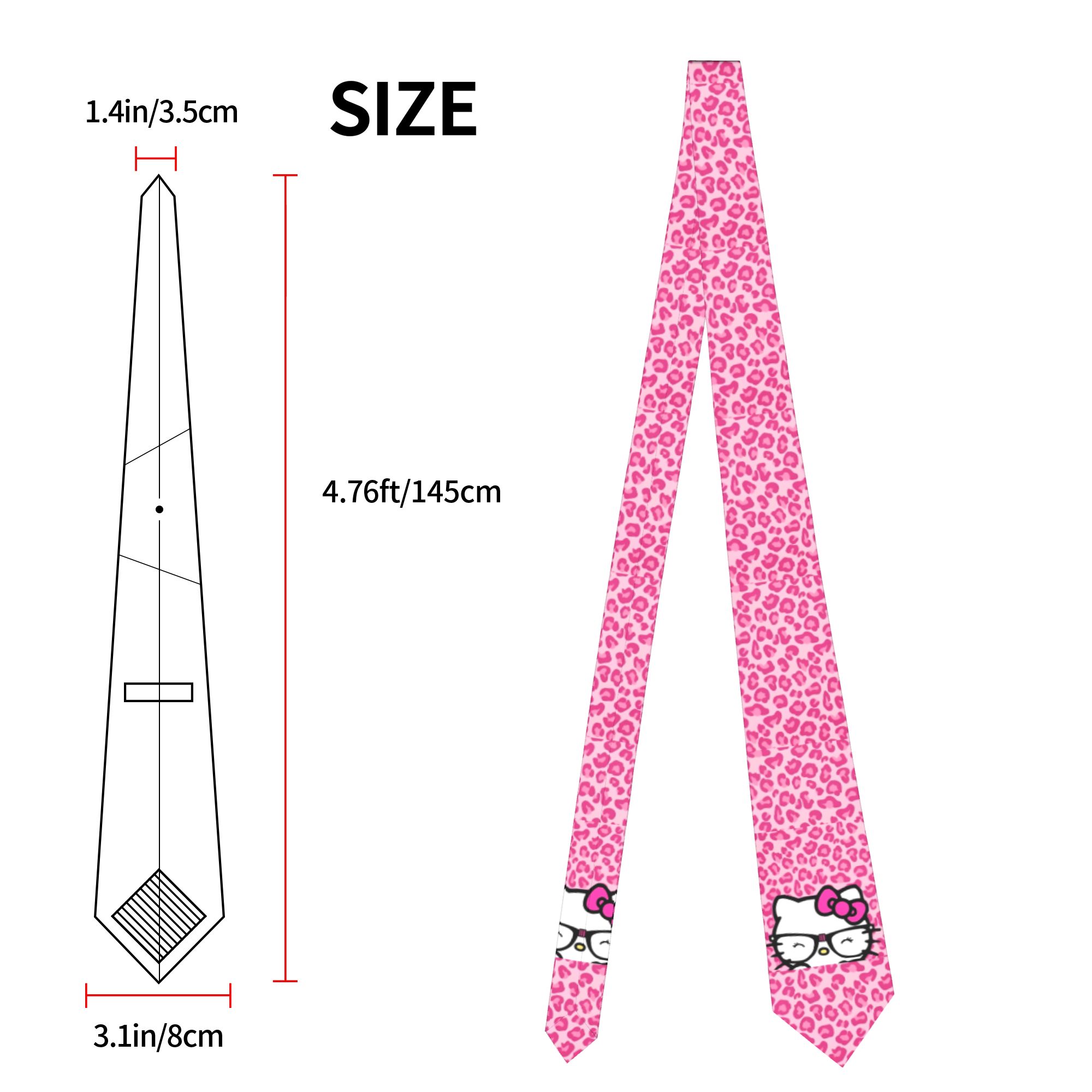 Hello Kitty Pink Leopard Neckt - Skinny Tie Men のレビューと価格
