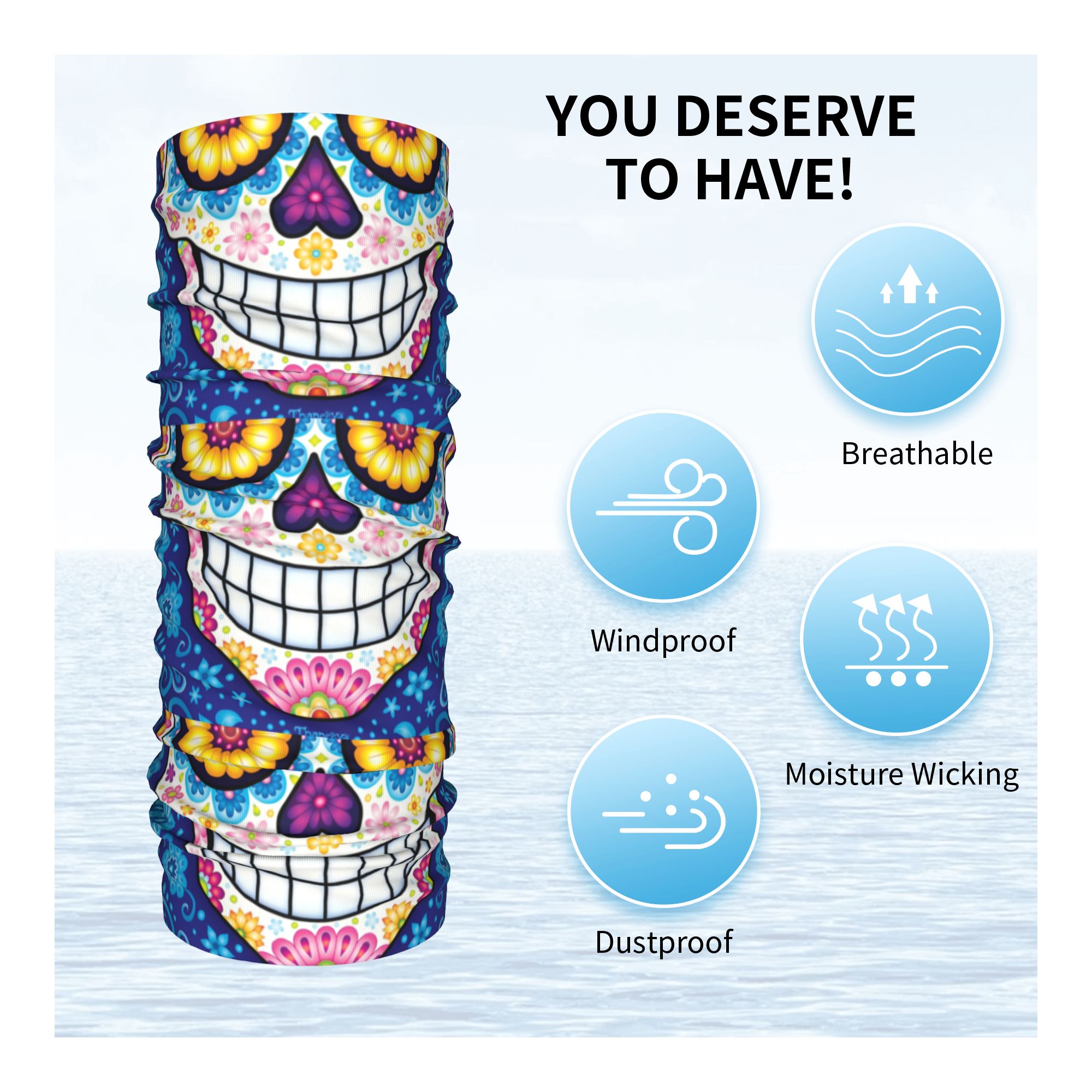 Custom Day Of The Dead Sugar S - Neck Warmer Tube のレビューと価格