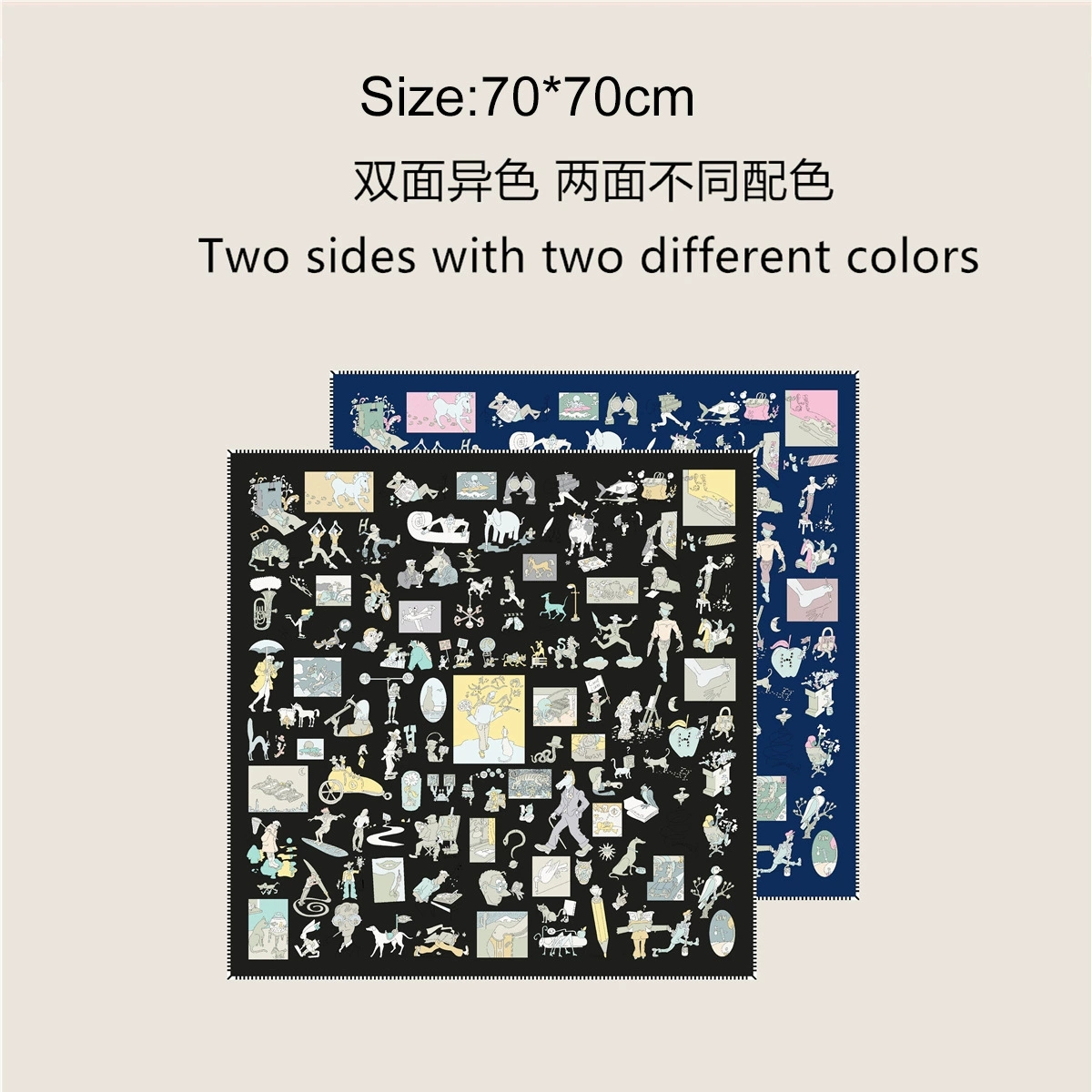 70cm Square Twill Silk Rolled  - Face Scarf Mask のレビューと価格