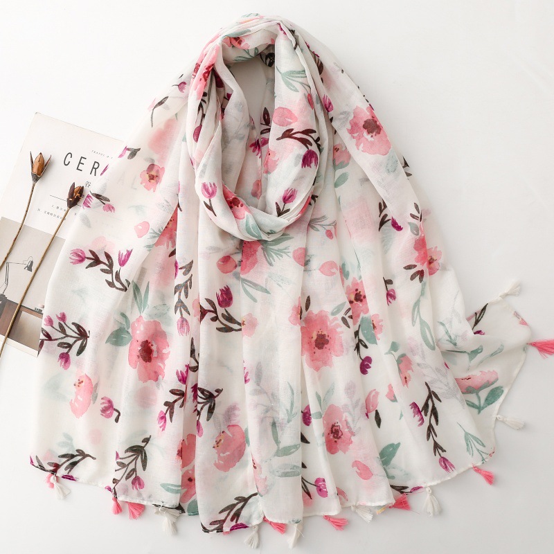 Luxury Brand Scarf Floral Cott - Pashmina Wrap Large のレビューと価格