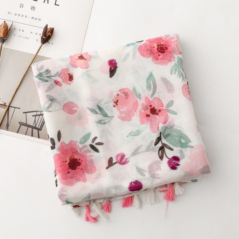 Luxury Brand Scarf Floral Cott - Pashmina Wrap Large のレビューと価格