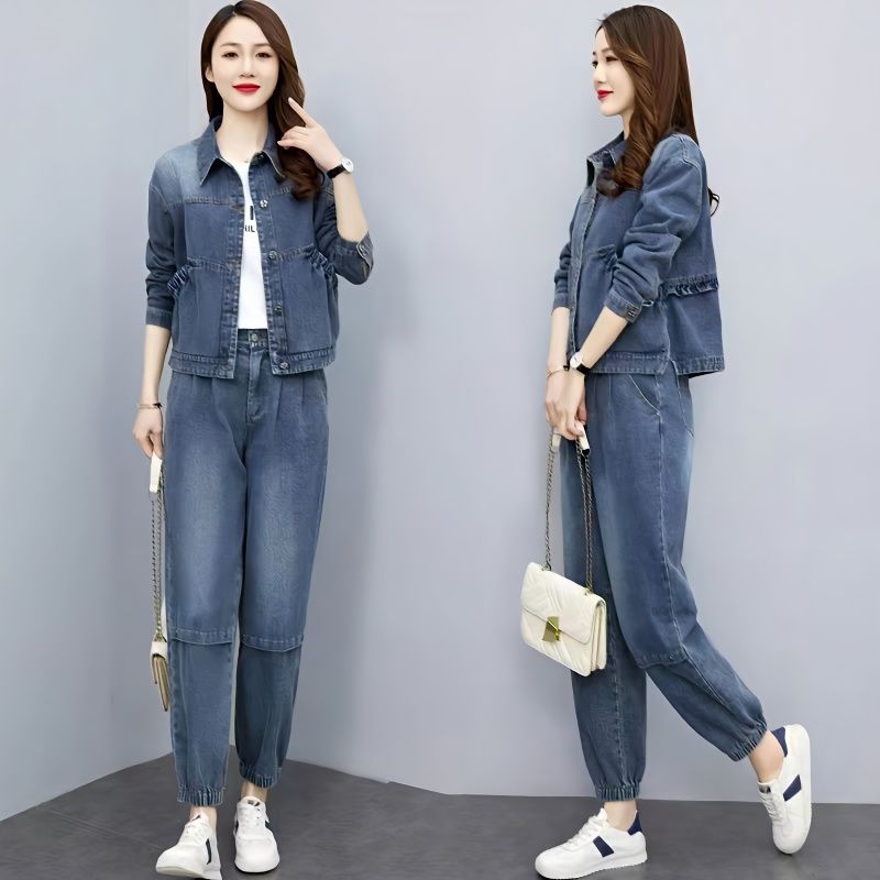 Women Denim Suits 2024 New Spr - Pocket Square Set のレビューと価格