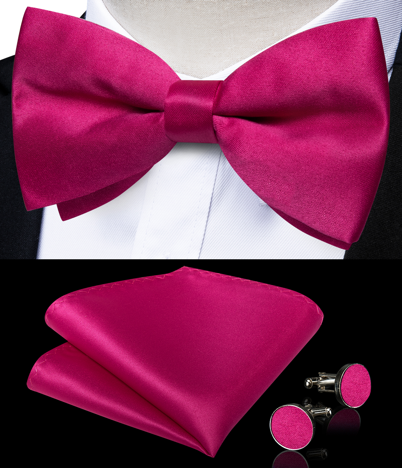 Men's Solid Pre-tied Bowtie Ro - Bow Tie Pre Tied のレビューと価格