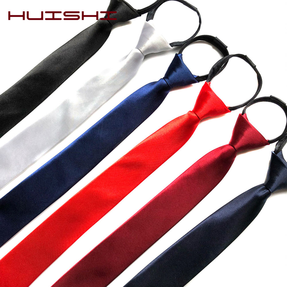 HUISHI Pre-tied Zipper Tie Nec - Skinny Tie Men のレビューと価格
