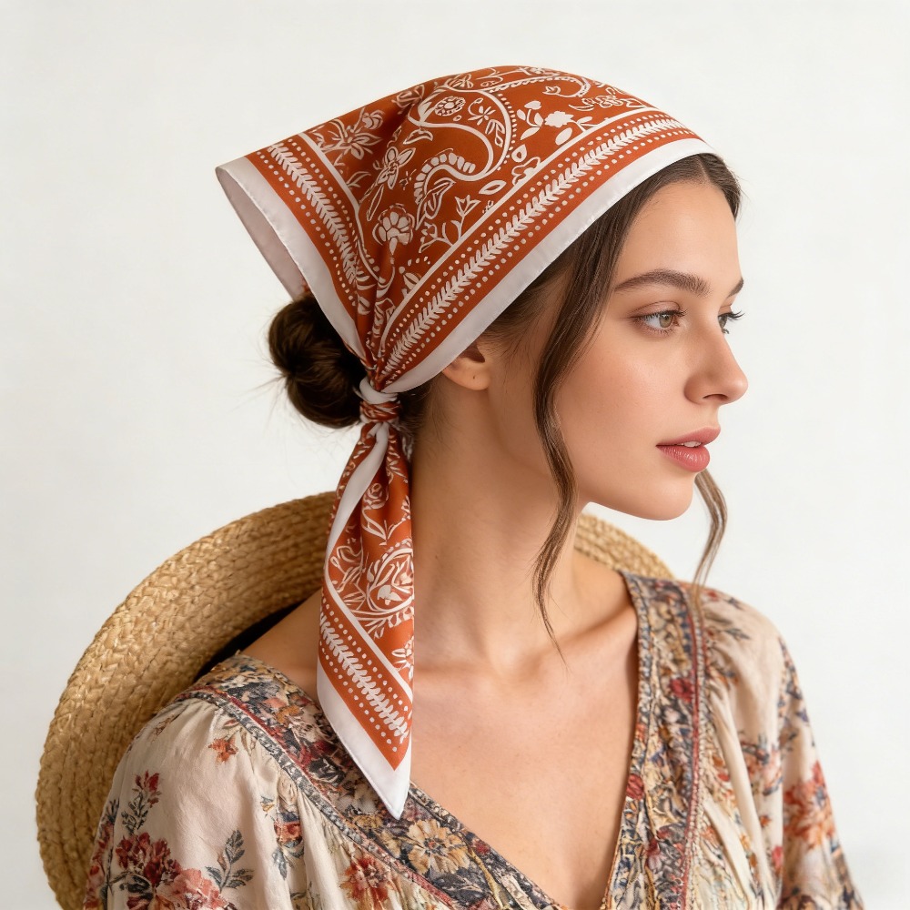 1Pc cashew print fashion silk  - Silk Neck Scarf のレビューと価格