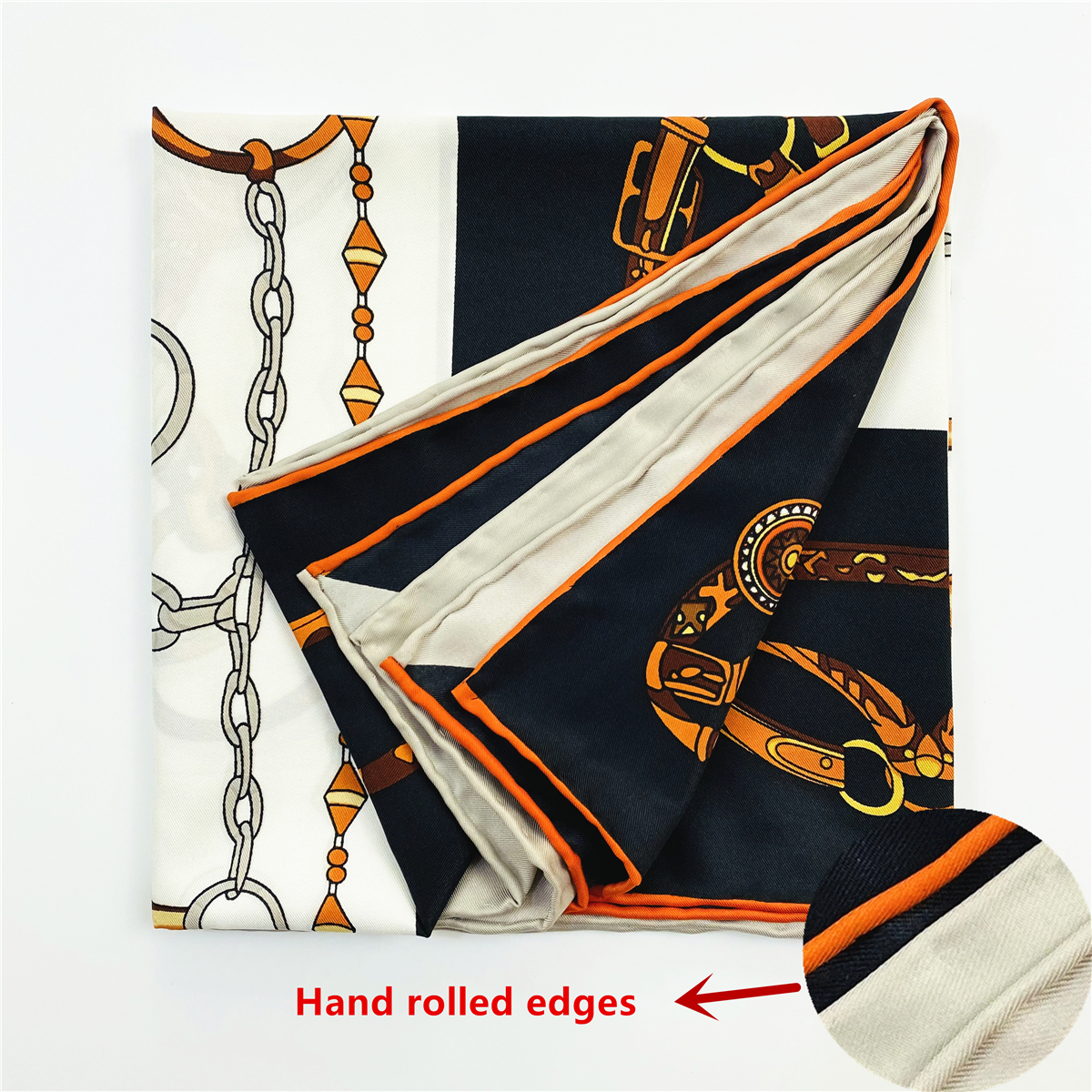 90cm Luxury Rope Tassels Twill - Silk Neck Scarf のレビューと価格