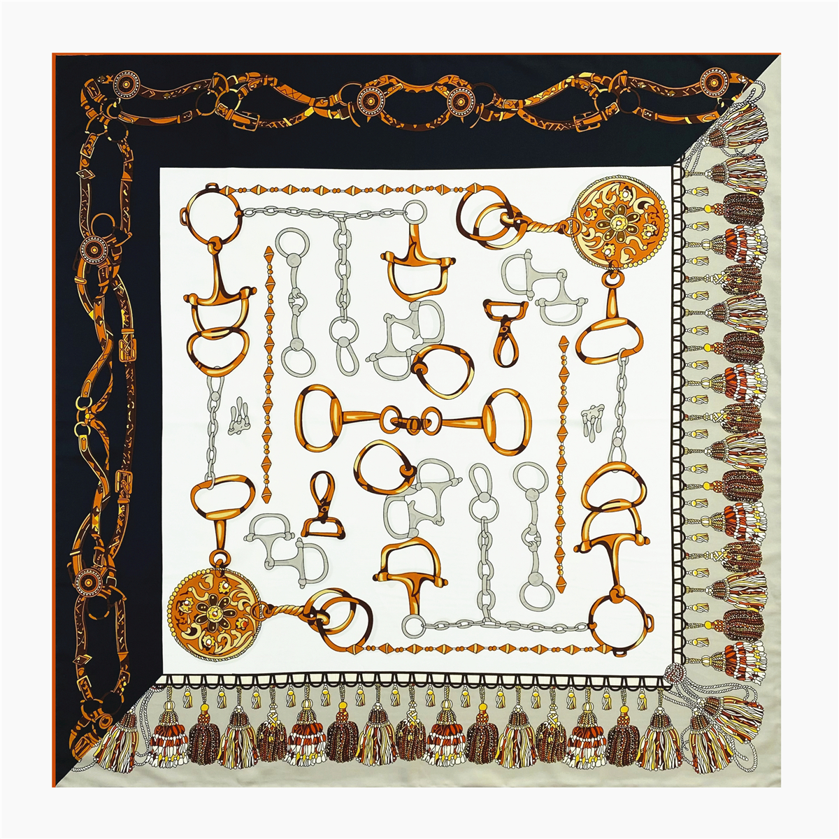90cm Luxury Rope Tassels Twill - Silk Neck Scarf のレビューと価格