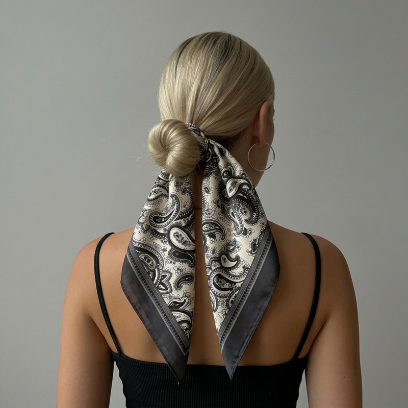 Luxury Satin Square Scarf Pais - Face Scarf Mask のレビューと価格