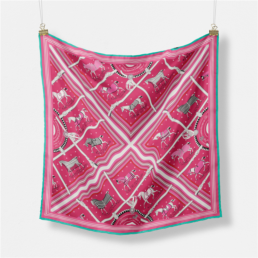53CM Brand Small Plaid Horse P - Silk Neck Scarf のレビューと価格
