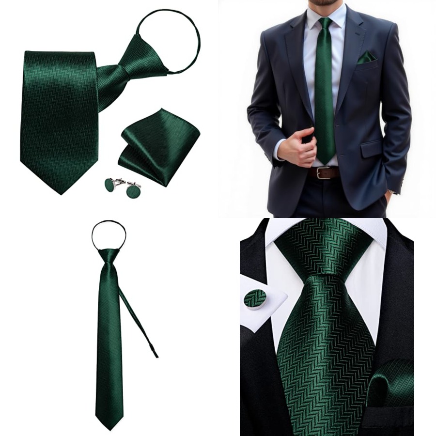 Silk Zipper Ties for Men,Paisl - Pocket Square Set のレビューと価格