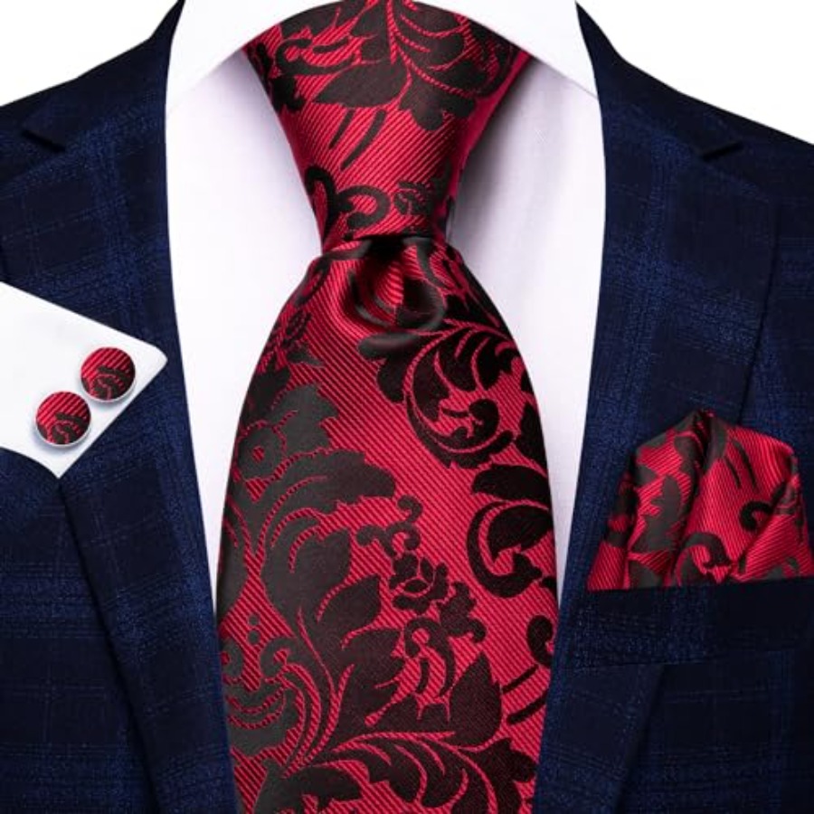 Silk Ties for Men Plaid Paisle - Pocket Square Set のレビューと価格