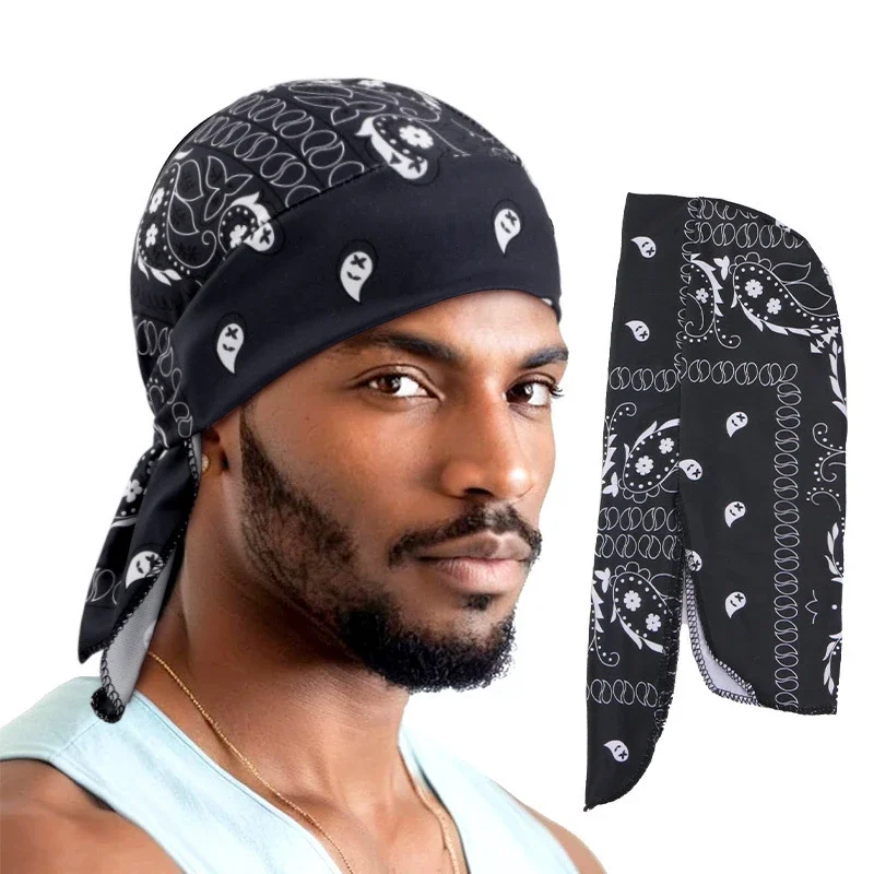New Men Women Print Durag Du-R - Bandana Doo Rag のレビューと価格