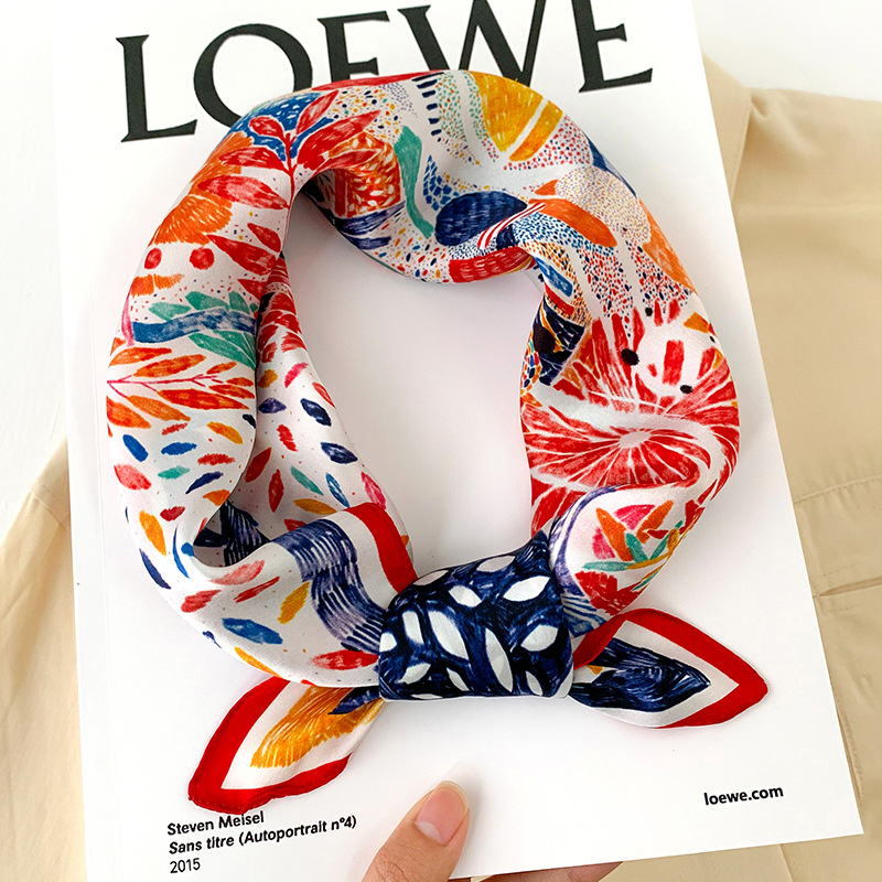 53cm Square Silk Scarf Women N - Silk Neck Scarf のレビューと価格