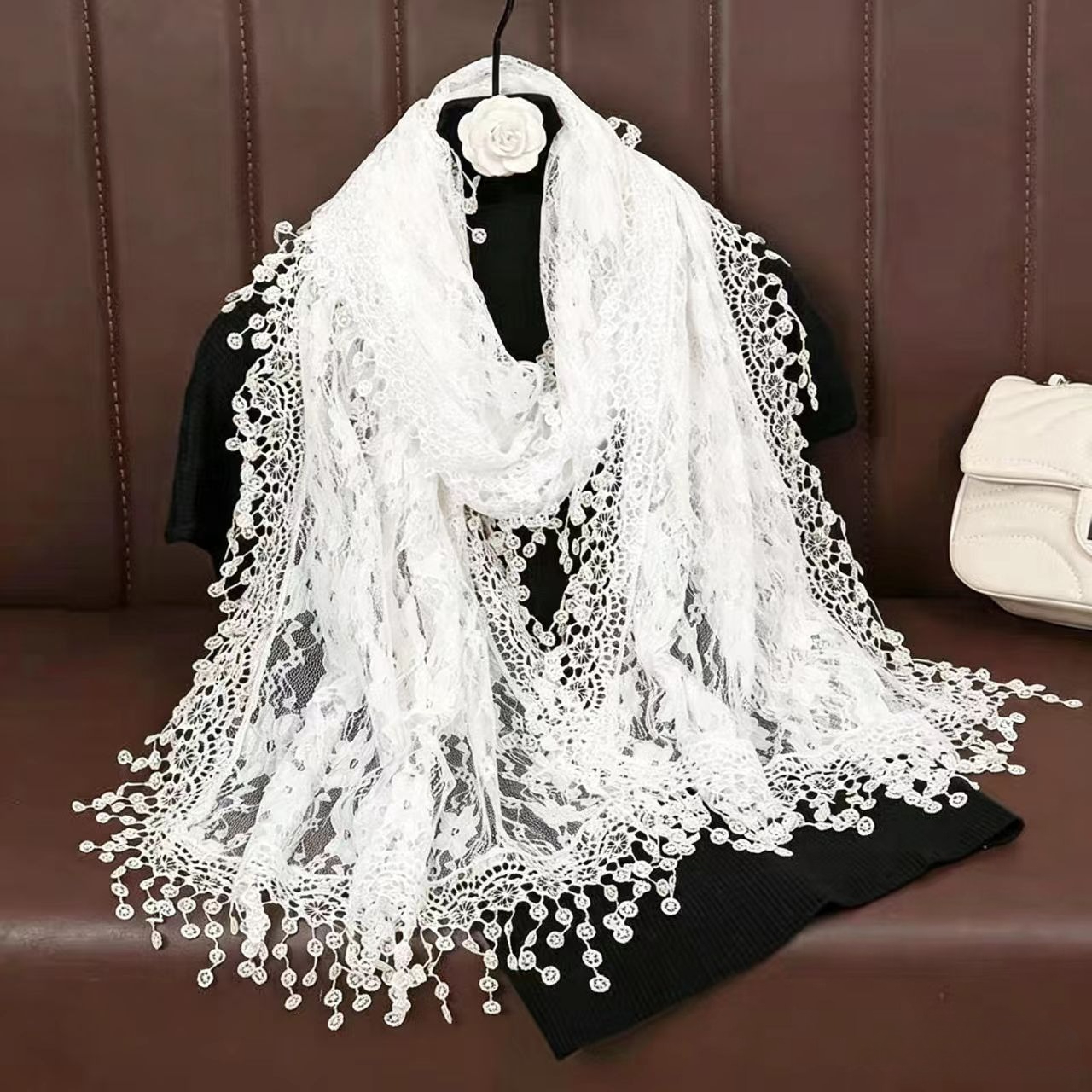 New Embroidery Lace Scarf Shaw - Stole Wedding Shawl のレビューと価格