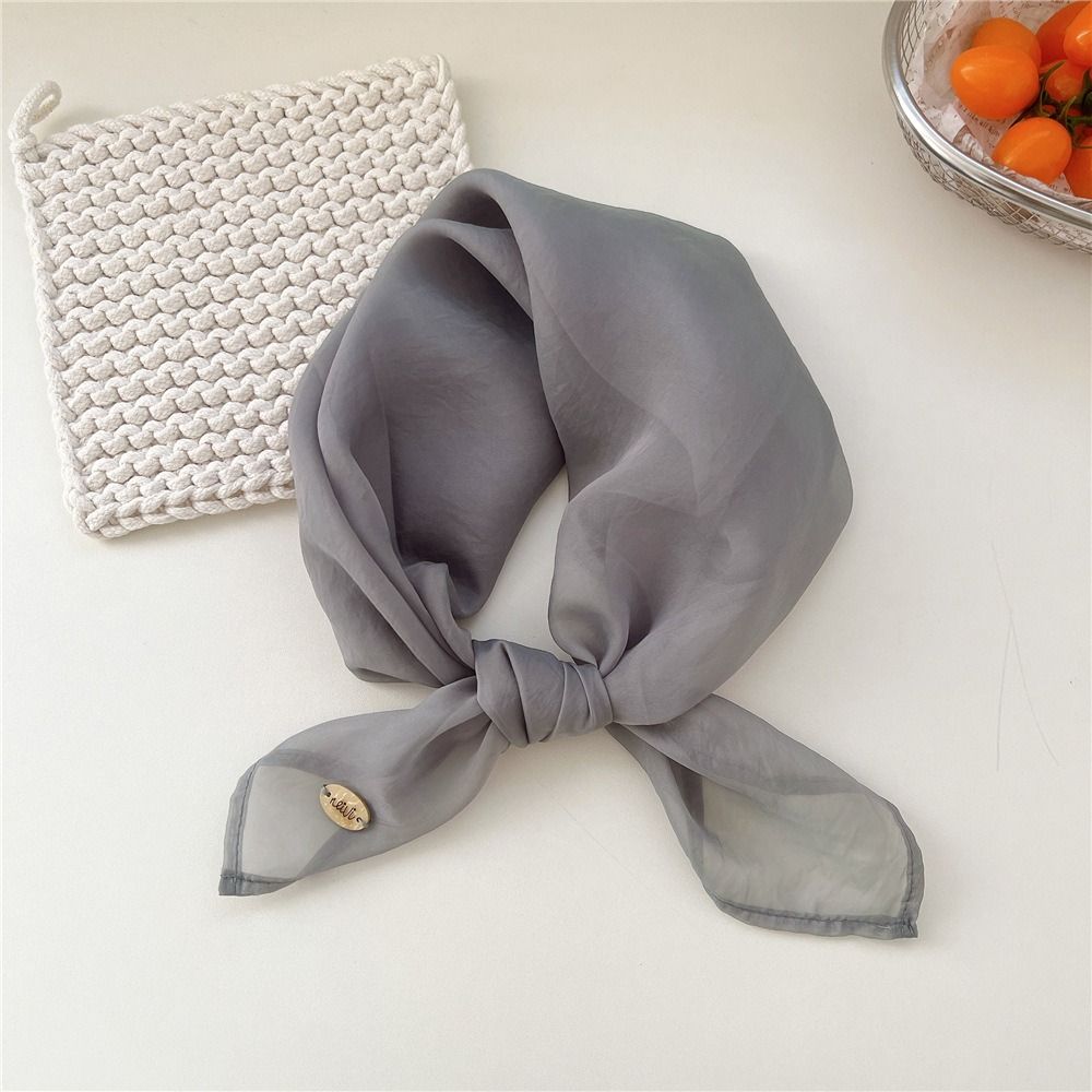 Retro Solid Color Small Square - Scarf Silk Square のレビューと価格