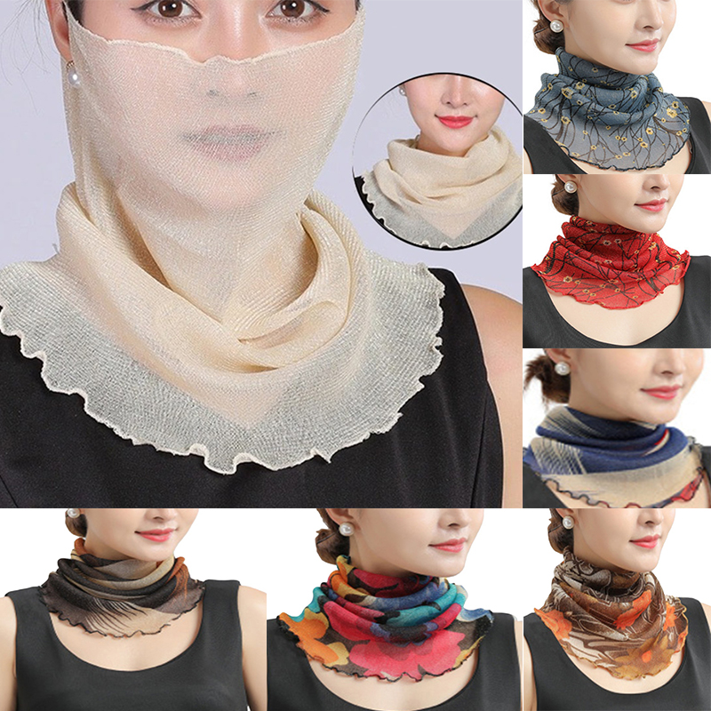 Spring Summer Chiffon Neck Col - Face Scarf Mask のレビューと価格