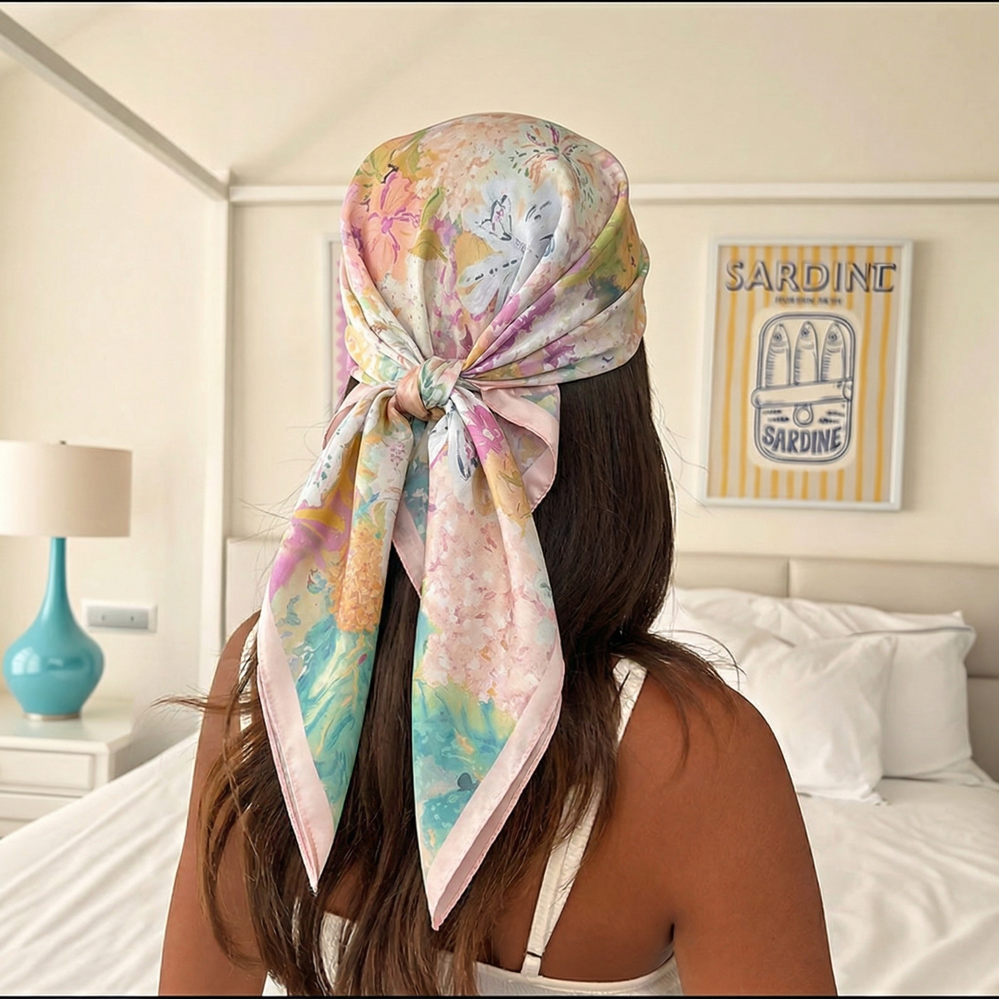 70*70cm Square Silk Scarf for  - Silk Neck Scarf のレビューと価格