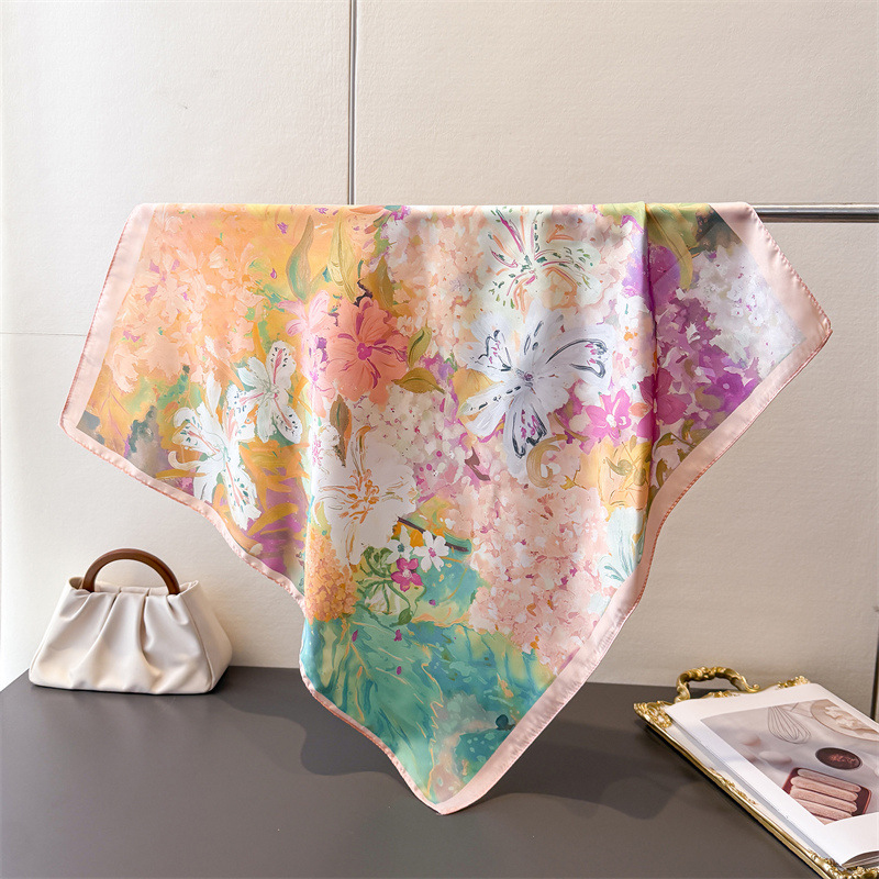 70*70cm Square Silk Scarf for  - Silk Neck Scarf のレビューと価格