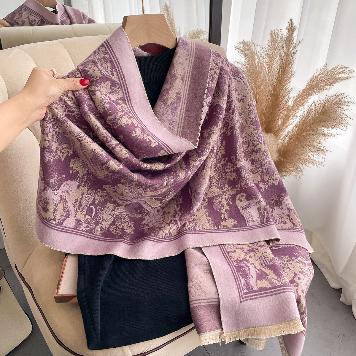 Luxury Winter Cashmere Scarf W - Woven Scarf Blanket のレビューと価格