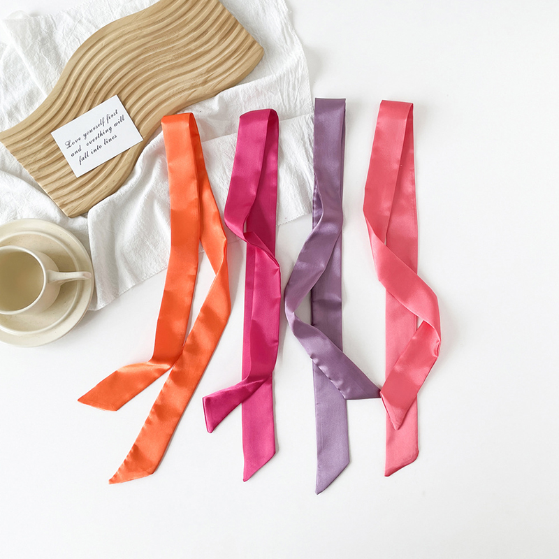 4x100cm Satin Silk Narrow Scar - Silk Neck Scarf のレビューと価格