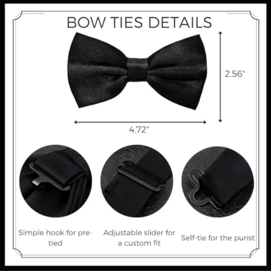 XEF Pre-tied Bow Ties for Men  - Bow Tie Pre Tied のレビューと価格