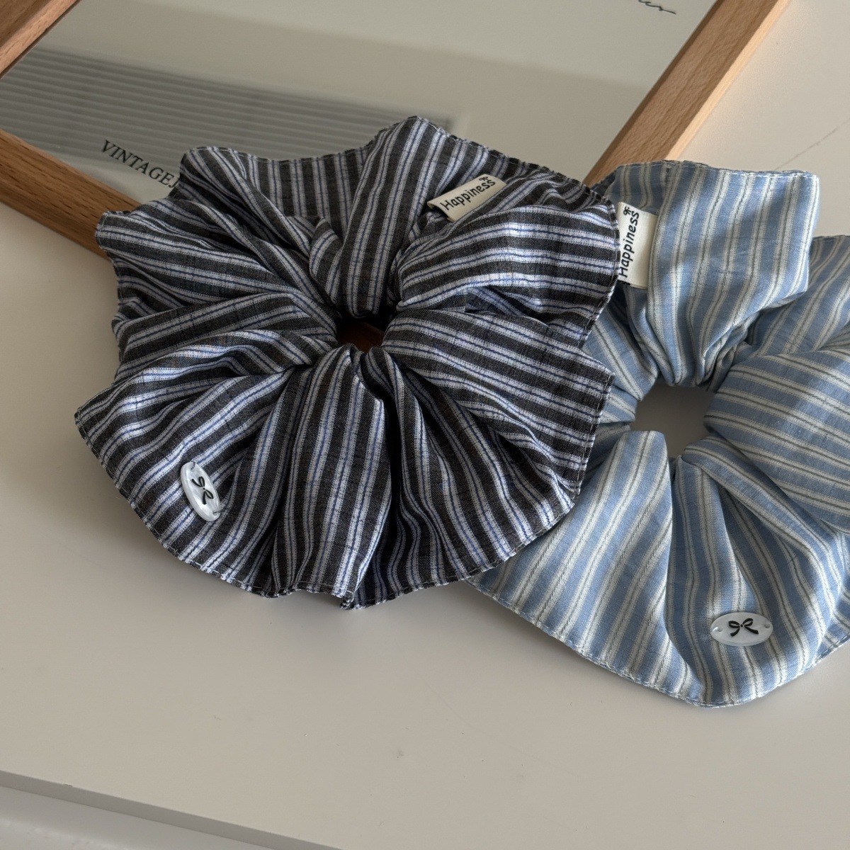 Korea Fashion Stripe Hair Rubb - Silk Tie Striped のレビューと価格