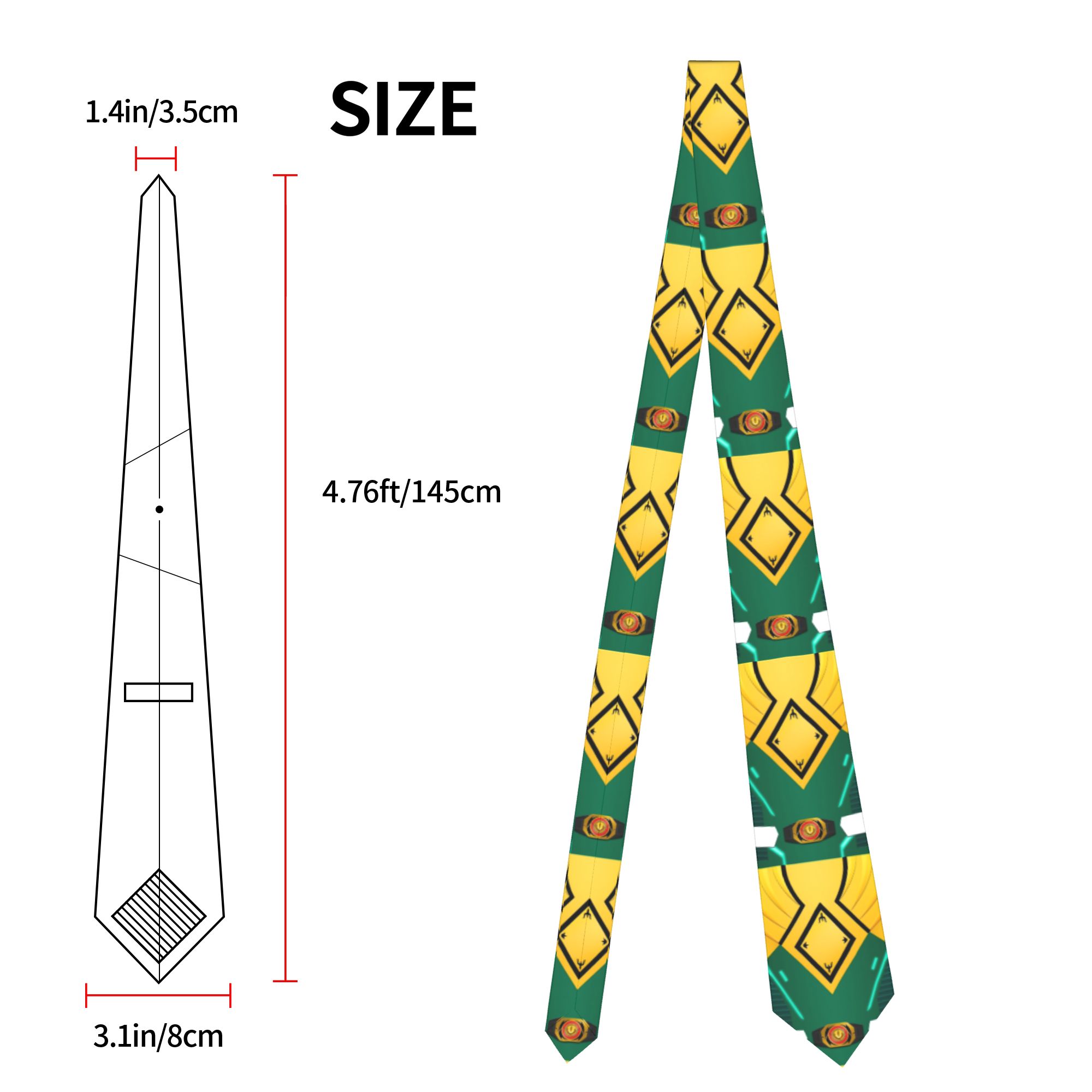 Necktie MMPR Green Power Range - Skinny Tie Men のレビューと価格