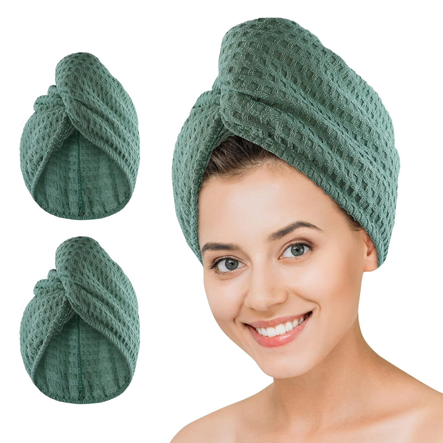 Microfiber Hair Drying Towel - - Head Wrap Turban のレビューと価格