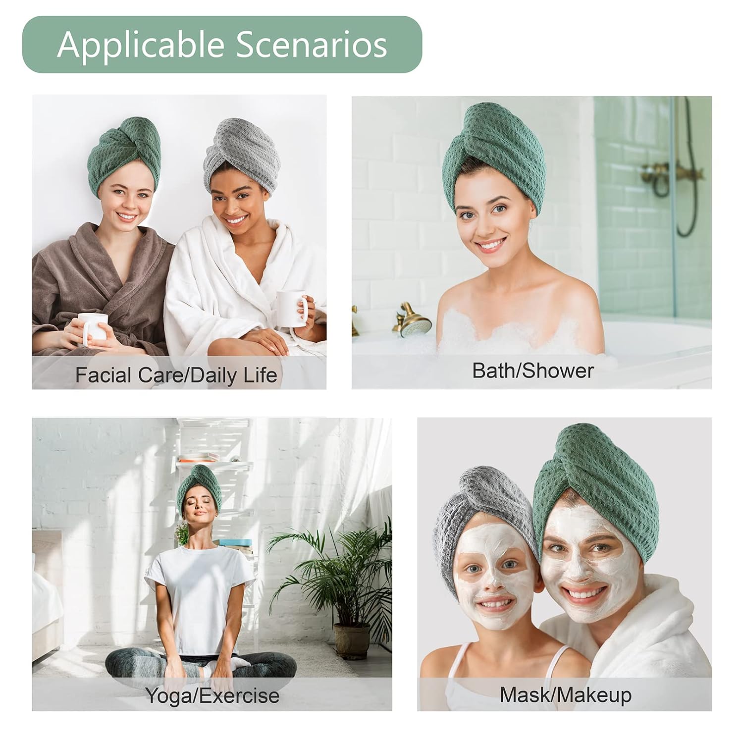 Microfiber Hair Drying Towel - - Head Wrap Turban のレビューと価格